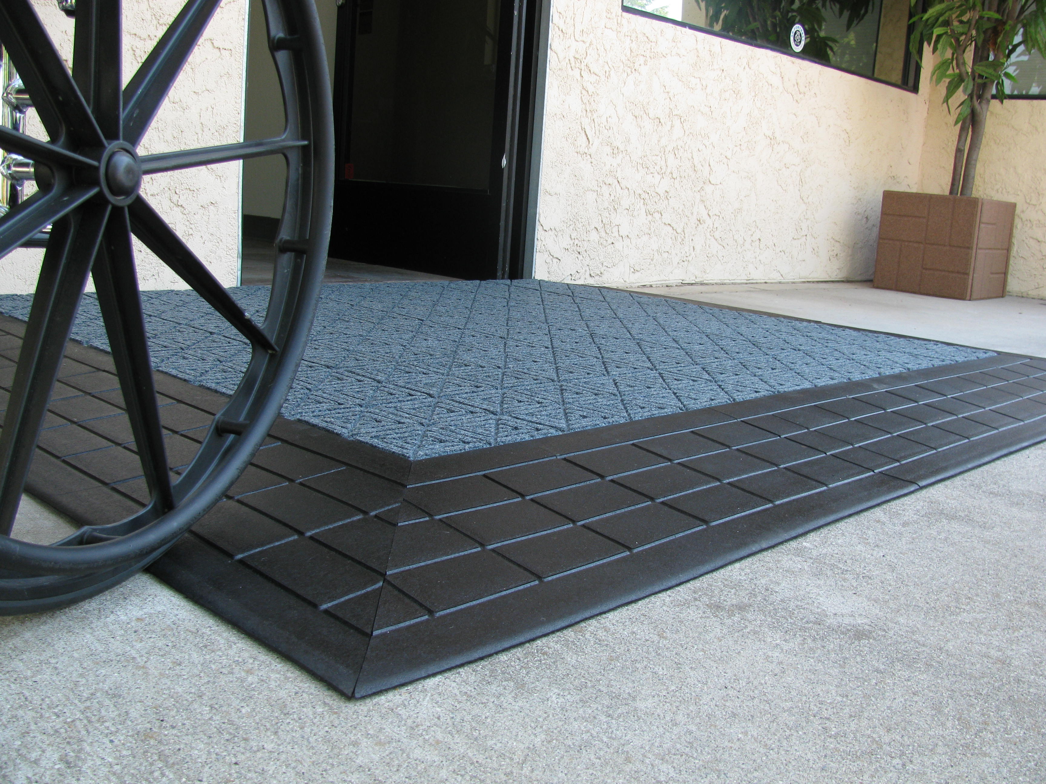 EntryLevel Landing SafePath Products for ADA wheelchair access Threshold ramps Rubber High Rise buildings Multi Family Housing EZ-Access